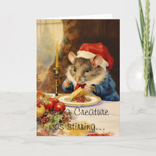 Cute Roligt Vattenfärgad julmus Helgkort