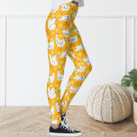 Cute Roligt Vintage Gult och Black Chicken Hen Leggings<br><div class="desc">Leggings adorned Chicken mönster.</div>