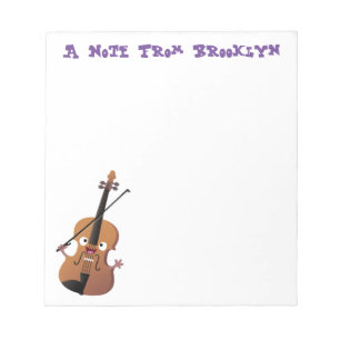 Cute roligt, violin Musical tecknade figurer Anteckningsblock