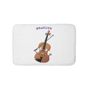 Cute roligt, violin Musical tecknade figurer Badrumsmatta