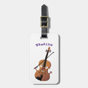 Cute roligt, violin Musical tecknade figurer Bagagebricka