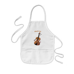 Cute roligt, violin Musical tecknade figurer Barnförkläde