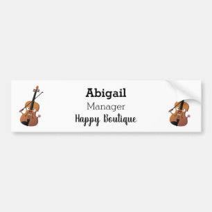 Cute roligt, violin Musical tecknade figurer Bildekal