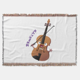 Cute roligt, violin Musical tecknade figurer Filt