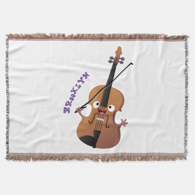 Cute roligt, violin Musical tecknade figurer Filt (Framsidan)