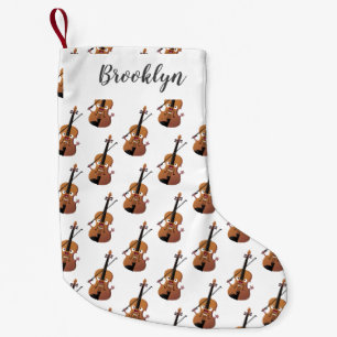 Cute roligt, violin Musical tecknade figurer Liten Julstrumpa