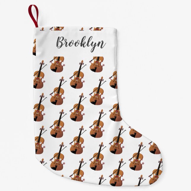Cute roligt, violin Musical tecknade figurer Liten Julstrumpa (Framsidan)