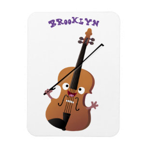 Cute roligt, violin Musical tecknade figurer Magnet