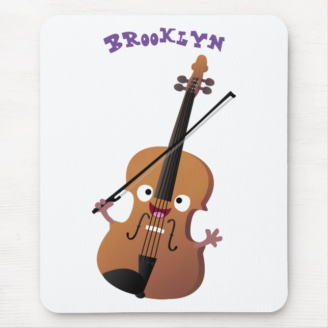 Cute roligt, violin Musical tecknade figurer Musmatta (Framsidan)
