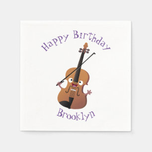 Cute roligt, violin Musical tecknade figurer Pappersservett
