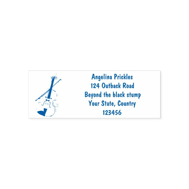 Cute roligt, violin Musical tecknade figurer Självfärgande Stämpel (Design)