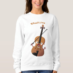 Cute roligt, violin Musical tecknade figurer T Shirt