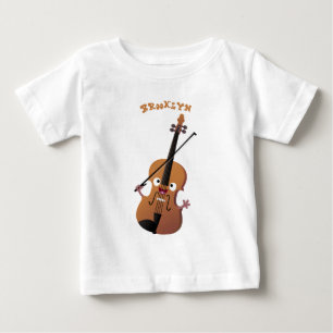Cute roligt, violin Musical tecknade figurer T Shirt