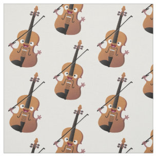 Cute roligt, violin Musical tecknade figurer Tyg