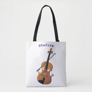 Cute roligt, violin Musical tecknade figurer Tygkasse
