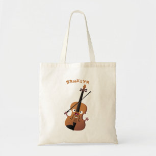 Cute roligt, violin Musical tecknade figurer Tygkasse