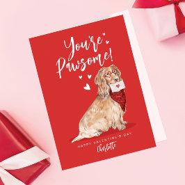 Cute Roligt Watercolor Cocker Spain Valentines day Helgkort