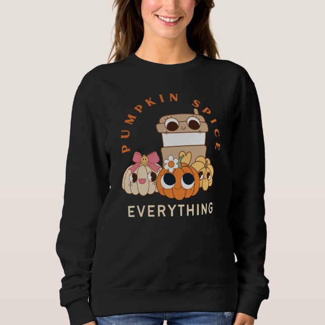 Cute Roligt Whimsical Pumpkin Spice Latte T Shirt (Framsida)