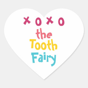Cute-Roligten "from Tooth Fairy" Colorful Hjärtformat Klistermärke