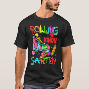 Cute Roller Skates Rolling into Kindergarten Back T Shirt