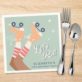 Cute Roller Sking Födelsedagsfest Pappersservett