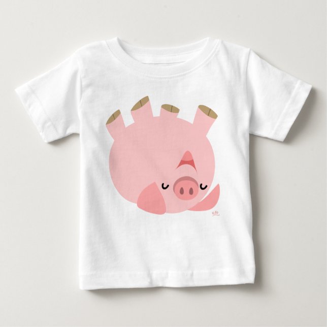 Cute Rolling over Tecknad Gris Baby T-Shirt (Framsida)