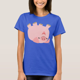 Cute Rolling over Tecknad Gris Women T-Shirt
