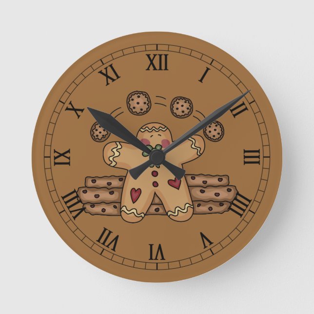 Cute Roman Ginger Clock Rund Klocka (Framsida)