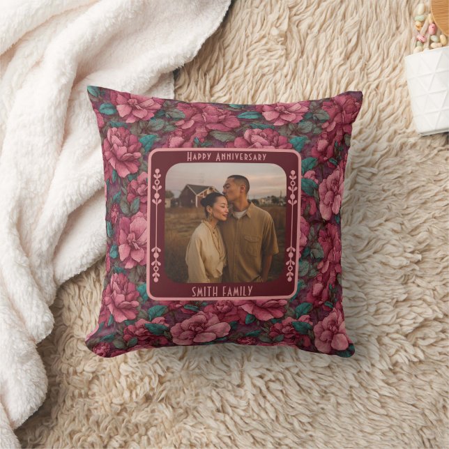 Cute Romantic 20Th Anniversary Throw Pillow Kudde (Filt)