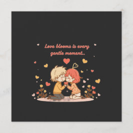 Cute Romantic Anime Couple - Love Moment Inbjudningar