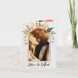 Cute Romantic Blommigt Arch Script 2 Photo Bröllop Inbjudan