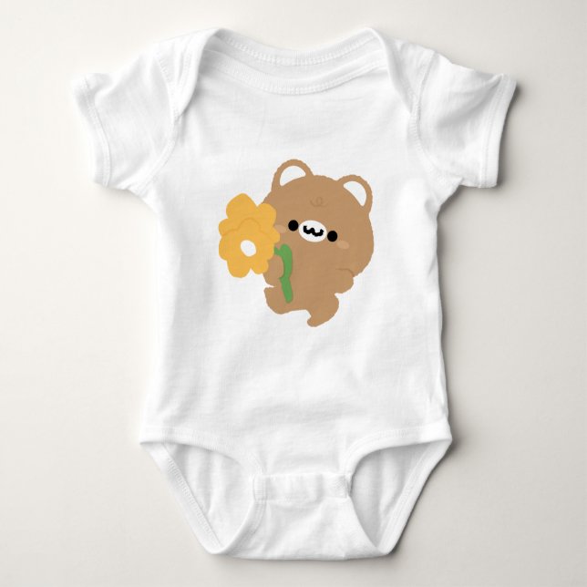 Cute Romantic Brown Bear T Shirt (Framsida)