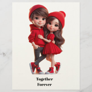Cute Romantic Couple Card – A Happy Valentine Brevhuvud