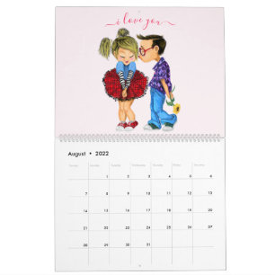 Cute Romantic Couple - Kärlek - I Kärlek You - Kis Kalender