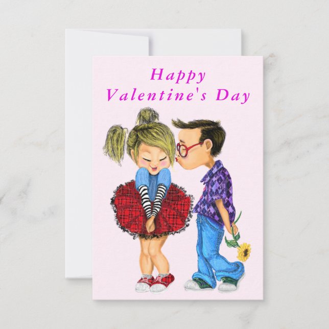 Cute Romantic Couple Valentine Day Cards Kort (Framsida)