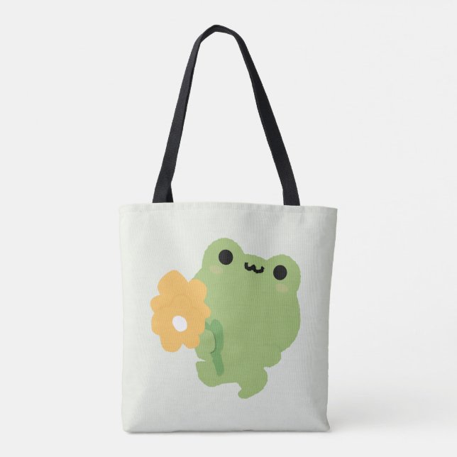 Cute Romantic Frog Tygkasse (Baksida)