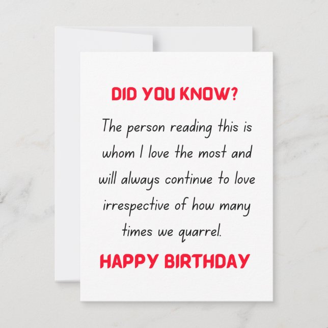 Cute Romantic Grattis på födelsedagen Card för hon Julkort (Framsida)