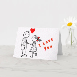 Cute Romantic lite Kärlek Alla hjärtans dagskort Kort