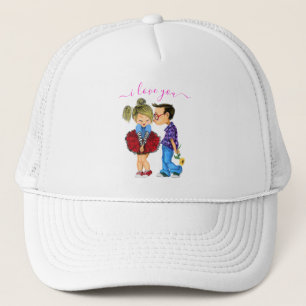 Cute Romantic par - Kärlek - Kiss - I Kärlek You Keps