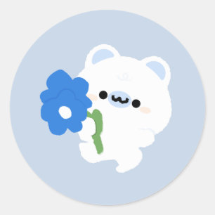 Cute Romantic Polar Bear Runt Klistermärke