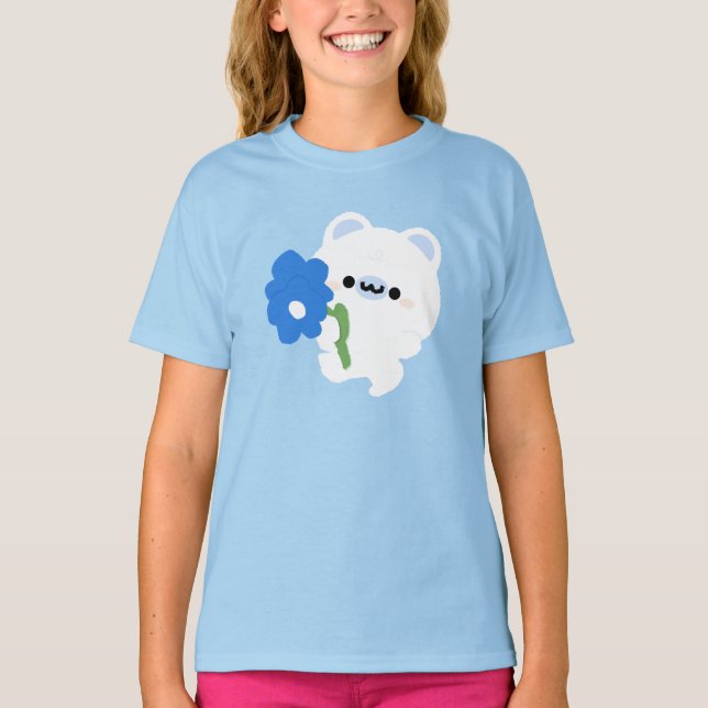 Cute Romantic Polar Bear T Shirt (Framsida)