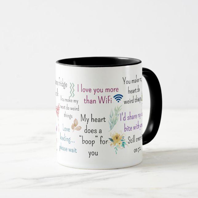 Cute Romantic Quotes Aesthetic Mug Art Mugg (Framsida höger)