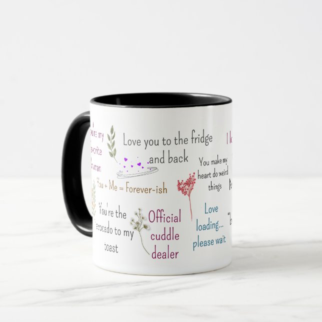 Cute Romantic Quotes Aesthetic Mug Art Mugg (Framsida vänster)