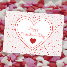Cute Romantic Red Kärlek Heart Alla hjärtans dag Helgkort