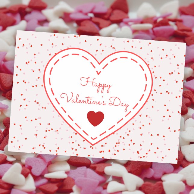 Cute Romantic Red Kärlek Heart Alla hjärtans dag Helgkort (Skapare uppladdad)