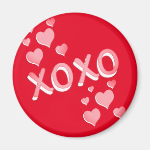Cute Romantic Red Rosa Hearts XOXO Magnet