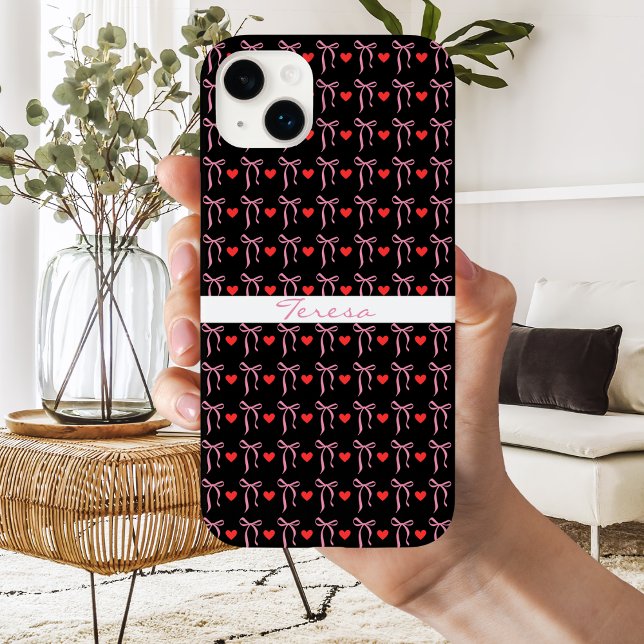 Cute Romantic Rosa Bows & Red Hearts, Personlig (Skapare uppladdad)