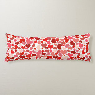 Cute Romantic Rosa Red Hearts Bedding Kroppskudde
