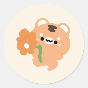 Cute Romantic Tiger Runt Klistermärke
