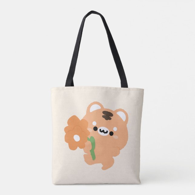 Cute Romantic Tiger Tygkasse (Baksida)